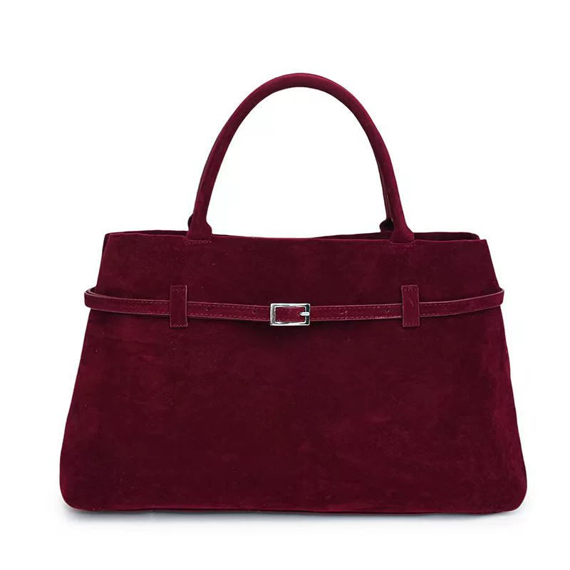Pariscia — Grand sac effet daim — Bordeaux — photo fournisseur