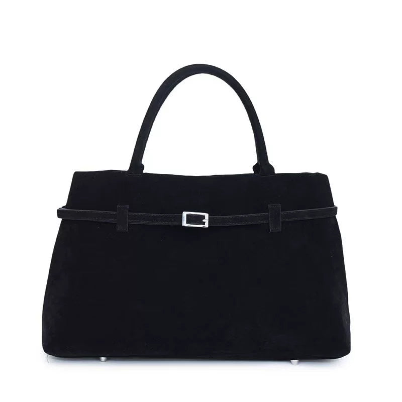 Pariscia — Grand sac effet daim — Noir — photo fournisseur